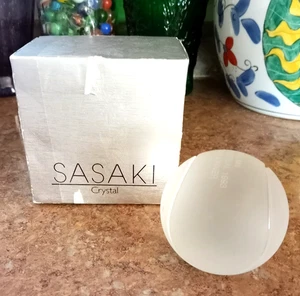VTG Sasaki Crystal TENNIS BALL Paperweight JAPAN Fast Ship - Picture 1 of 14
