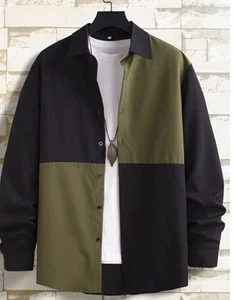 Shein, Long Sleeve Men’s Shirt,Size XXL. Olive & Black. Dressy, Wedding, Office. - Picture 1 of 7