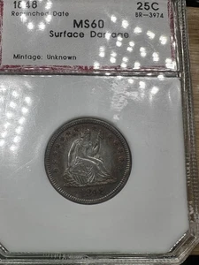 1848 Strong  Seated Liberty Quarter PCI Bu Details Beautiful Toning - Picture 1 of 5