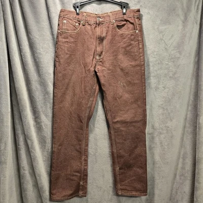 Pantalones de mezclilla marrón para hombre PJ Mark talla 36x32 pierna recta Foto 1 de 4