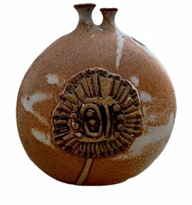 Vintage MCM Isabel Parks, Warren Hullow Brutalist Ceramic Weedpot/Vase, Signed - Picture 1 of 4