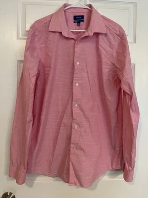 Apt. Camisa de vestir 9 Premier Flex ajustada para hombre 16 34/35 manga larga rosa Foto 1 de 4