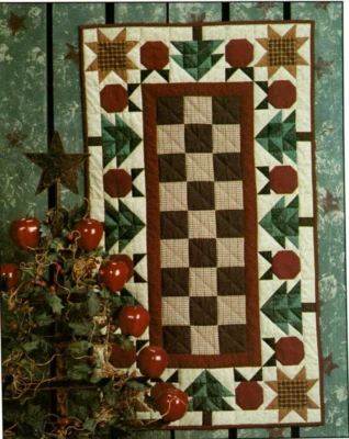 Christmas Apple Table Runner Pattern Primitive Folk Art Cottage Thimbleberries - Image 1 of 2