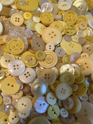Lot Vintage Yellow Sewing Buttons Various Shades and Sizes - Image 1 of 2