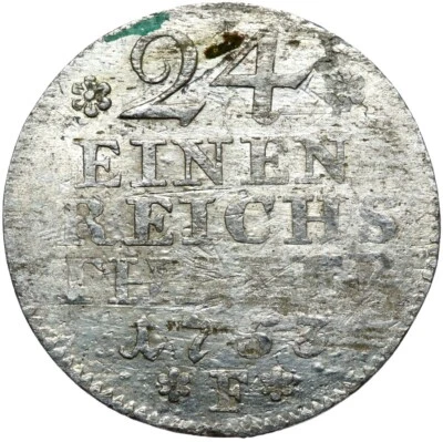 Prussia Frederick II. the large - 1/24 thaler 1753 F Magdeburg silver condition! - Image 1 of 2