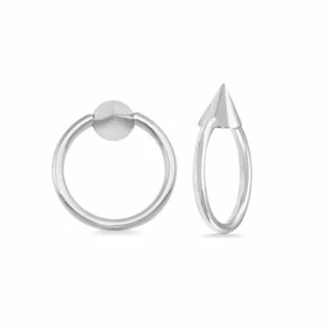 14 Karat massiver Gold nahtloser Brustwarze oder Nabelring mit 2,5 mm festem Kegel - Bild 1 von 6