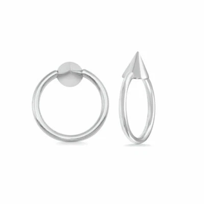 Anillo de pezón u ombligo de oro macizo de 14k sin costuras con cono fijo de 2,5 mm Foto 1 de 3