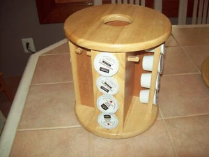 Rotating Wood spice or K Cup coffee Pods Holder Storage ROUND ABOUT CARACEL - Picture 1 of 7