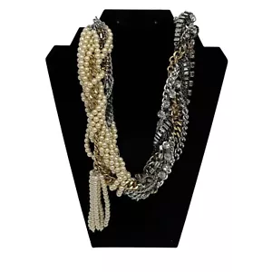 Banana Republic Super Grob Lagenlook Perle Kristall Halskette Kette Statement - Bild 1 von 7