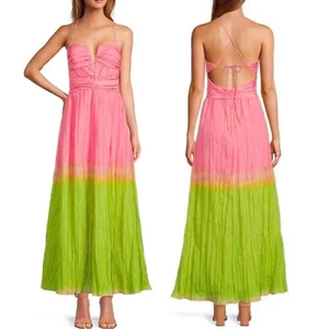 Antonio Melani Size 4 Pink Green Sleeveless Seraphina Ombre A-Line Maxi Dress B8 - Picture 1 of 11