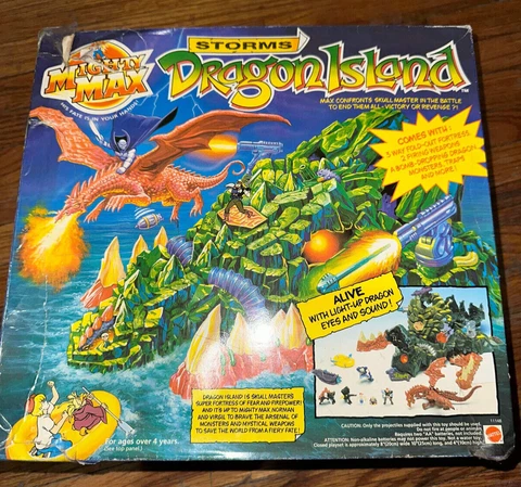Mighty Max Storms Dragon Island Box Playset Mattel Cover