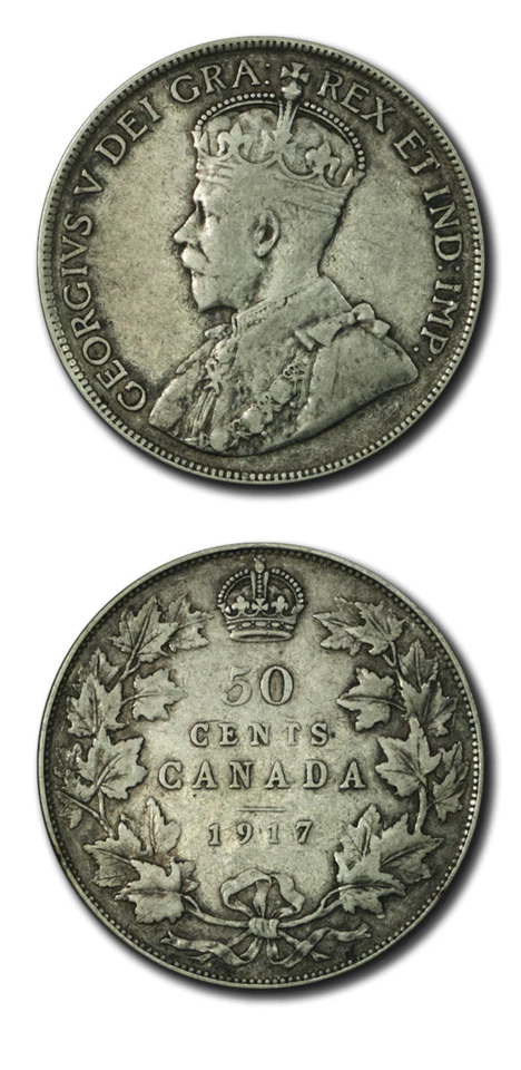 Canada George V Half Dollar 1917  Choice VF KM 25 - Image 1 of 1