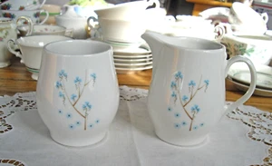 Azucarero y crema vintage Lenore SPRING MELODY flores azules ~ - Imagen 1 de 8