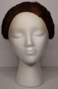 Vintage 1950's Brown Fur Nakamura Ginza Tokyo Headband/Hair Cap/Hat - Picture 1 of 9