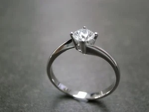 IGLI Certified Lab Grown White Gold Diamond Ring 0.50CT 14K Round Cut - Picture 1 of 8