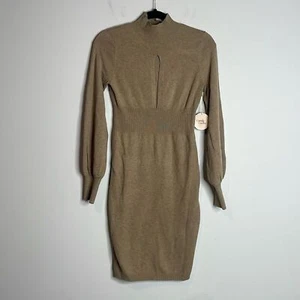 Camila Coelho Women’s Long Sleeve Elise dress in Camel Size Small NWT - Picture 1 of 7