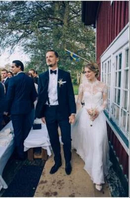 Brautkleid Hochzeitskleid Spitze Langarm Weiß Ivory Maßgeschneidert 38 40 42 44 - Bild 1 von 4