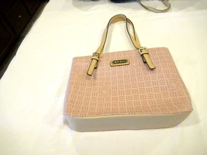 Anne Klein pink and cream purse, 11" wide - Picture 1 of 13