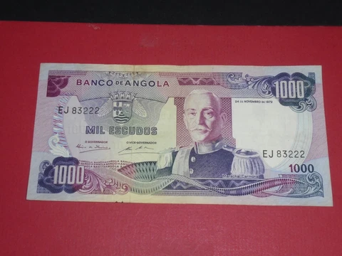 ANGOLA 1972 1000 ESCUDOS CIRCULATED BANKNOTE P-103 Cover