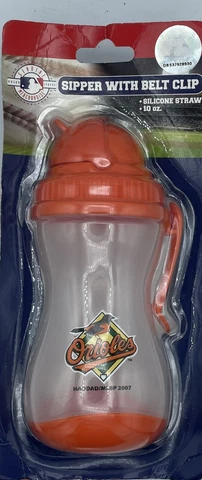 Baltimore Orioles Haddad Accessories 10 oz Sipper Sippy Cup Belt Clip Straw Cover
