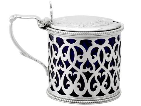Antique Victorian Sterling Silver Mustard Pot Cover