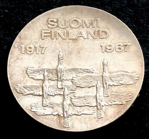 FINLAND 1967-10 MARKKAA SILVER COIN-50 YEARS OF INDEPENDENCE FROM RUSSIA - Picture 1 of 7