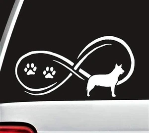 Calcomanía adhesiva Blue Heeler Infinity Love Dog coche camión SUV furgoneta computadora portátil Mac C1095 - Imagen 1 de 5