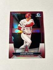 Shohei Ohtani 2023 Bowman Chrome National RED REFRACTOR 4/5 MVP SEASON RARE!