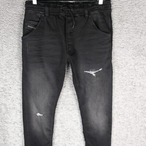 DIESEL KROOLEY NE JOGG Y14 KID SLIM SKINNY GRAY DISTRESSED JEANS W26 L30 DENIM - Picture 1 of 11