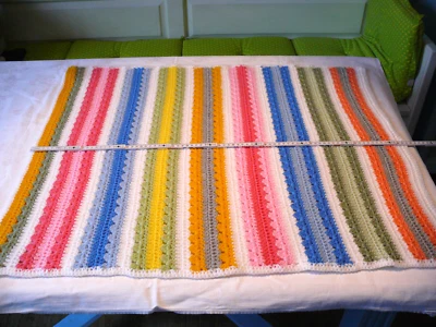 Kleine  Granny Square Häkeldecke Handarbei bunt ca 84 x 70cm Poly -1- - Bild 1 von 4