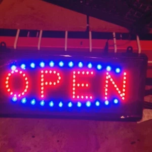 Letrero LED Pantalla ABIERTA Ultra Brillante 16" x 6.5" Uso en Interior - Imagen 1 de 4