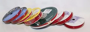 LOT RED Ribbon 8 Spools CRAFT & GIFT MISC - EXCELLENT - Picture 1 of 6