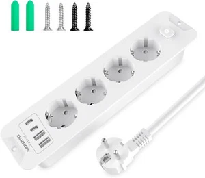 Versenkbare Steckdose 4 Fach, Einbau steckdosenleiste mit 2 USB, - Bild 1 von 7