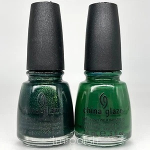 2 Brand New China Glaze Nail Polish - Holly-Day & Glittering Garland - Full Size - Picture 1 of 3