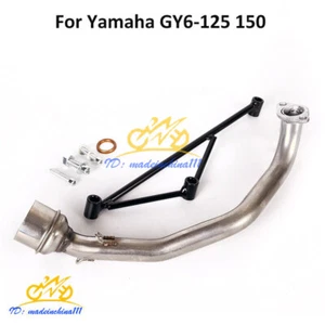 Connect Tube Slip On For Yamaha GY6-125 150 Motorcycle Exhaust Front Link Pipe - Picture 1 of 5