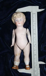 Antique Dollhouse doll all bisque Doll c.5 3/8" - 136 mm German 1880-1900 - Picture 1 of 4