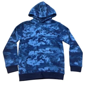 XERSION Boys Med 10/12 Blue Camo Cotton Blend Fleece Pullover Hoodie Pocket NWT - Picture 1 of 11