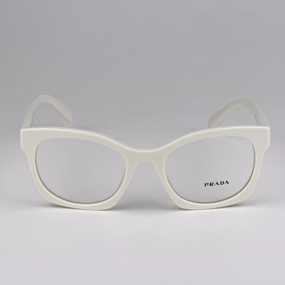 Prada Women Eyeglasses White Ivory Demo Square PRA05V 17K1O1