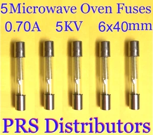 MICROWAVE OVEN High Voltage FUSES 0.70A 5KV 6X40mm 5 pieces USA SELLER - Picture 1 of 3