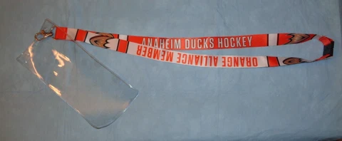 1 NHL Anaheim Ducks Orange Alliance Season Ticket Holder Lanyard / Holder Cover