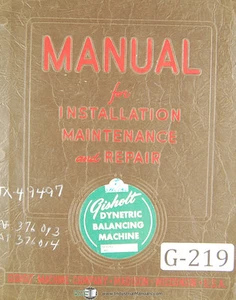 Gisholt statische Balanciermaschine, Betriebs- und Wartungsanleitung 1951 - Bild 1 von 2