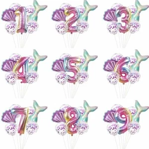 Mermaid Birthday Balloons 32inch Foil Number For Kids Room Decoration Supplies - Picture 1 of 32