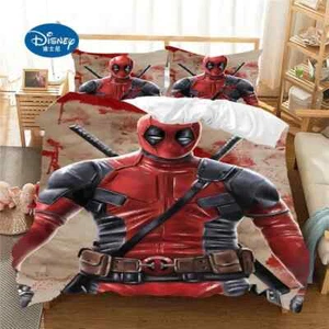 Deadpool Bedding Set Duvet Cover Pillowcase Textile Polyester Bedding Set - Picture 1 of 19