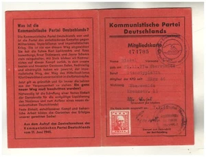 Dokument Mitgliedskarte Kommunistische Partei KPD 1946 Ausweis Eberswalde (245) - Bild 1 von 2