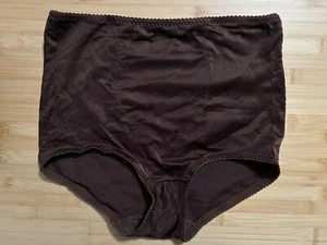 Vintage Cupid Satin Second Skin Shaper Slip Höschen Schokolade 2106 Größe XL - Bild 1 von 5