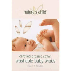 Nature's Child Reusable Baby Wipes Organic 8pk - Picture 1 of 3