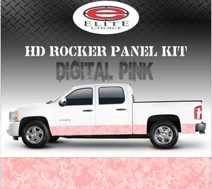 Digital Pink Camo Rocker Panel Graphic Decal Wrap Truck SUV - 12" x 24FT - Picture 1 of 3