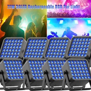 Batería Inalámbrica 72W Potencia RGB 36LED PAR Luz DMX512 Escenario Disco Par Can Luz - Imagen 1 de 21