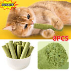 8 x bâtonnets d'herbe pour chat collations pour animaux de compagnie nourriture pour chats de tous âges dents de chat propres USN