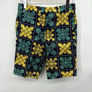 "Pantalones cortos de golf/vestido de algodón geométrico audaz Gitman Bros para hombre talla 28"" multicolor" - Imagen 1 de 6